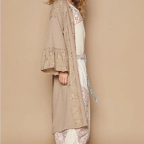 Floral Beige Robe - Women Intimates & Sleepwear